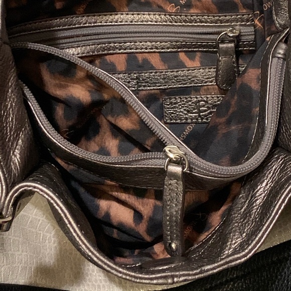 B Makowsky Silver Black & White Shoulder Bag - Picture 3 of 8